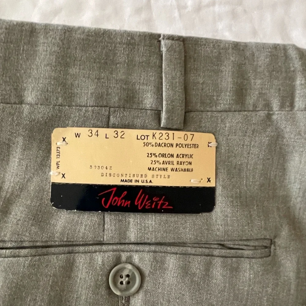 John Weitz NWT Men’s Dress Pants, Size 34x32 - Picture 4 of 5